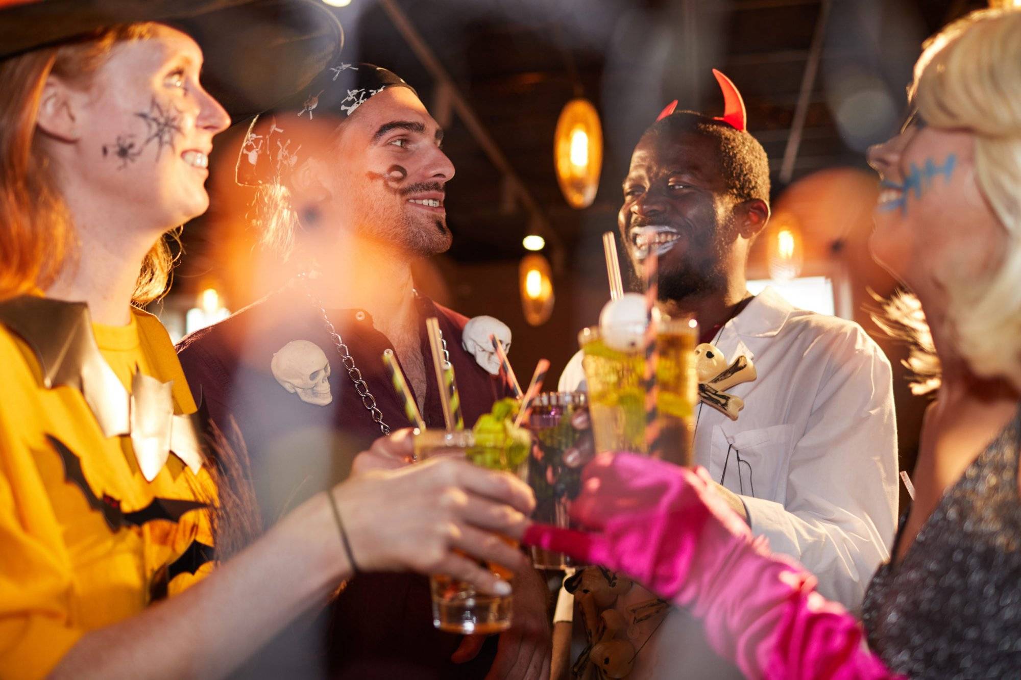 Enjoying Halloween Party in Nightclub Enjoying Halloween Party in Nightclub