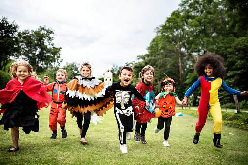 Little kids at a Halloween party Little kids at a Halloween party